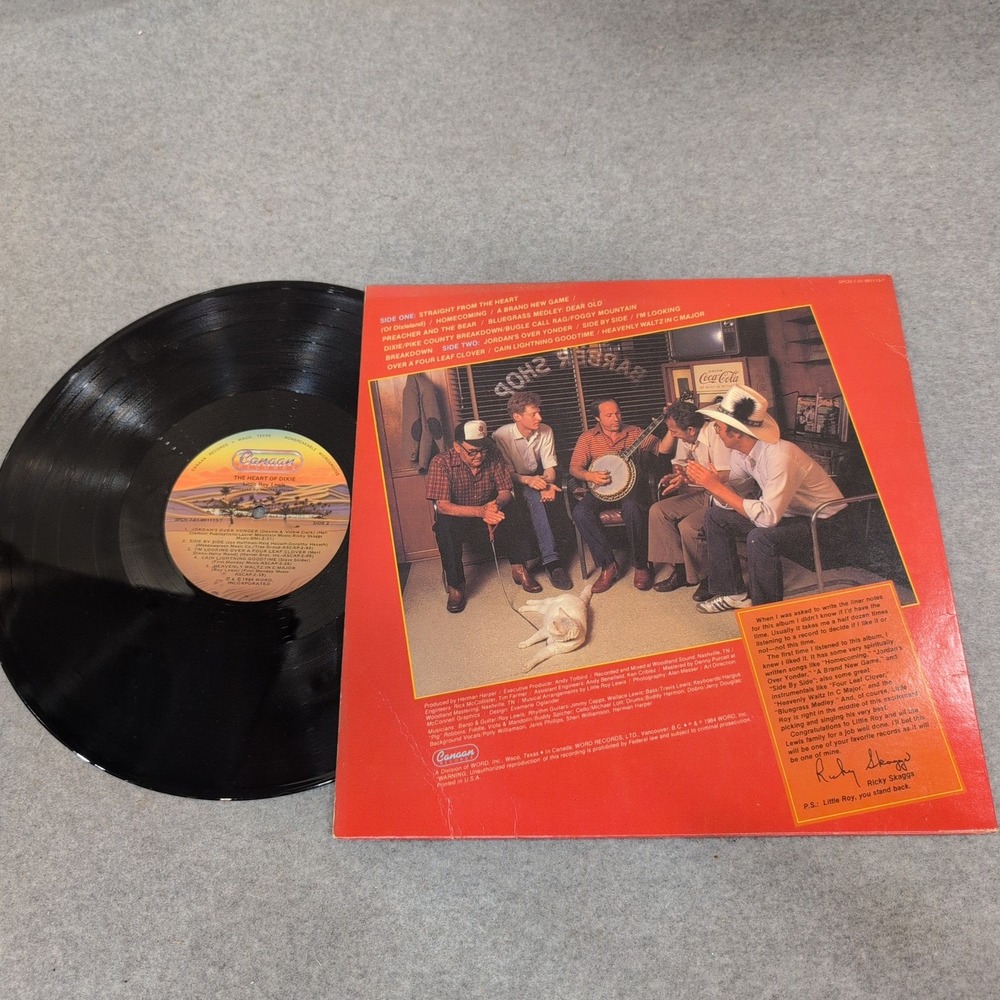Little Roy Lewis The Heart Of Dixie Vinyl LP Canaan Records 1984 Bluegrass - Picture 2 of 2